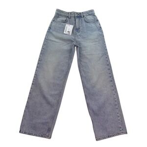 Topshop High Rise Straight Leg Light Wash Jeans W25 L30 NWT